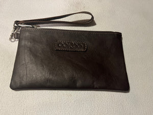 Ella purse featuring  Kangaroo Chocolate brown leather