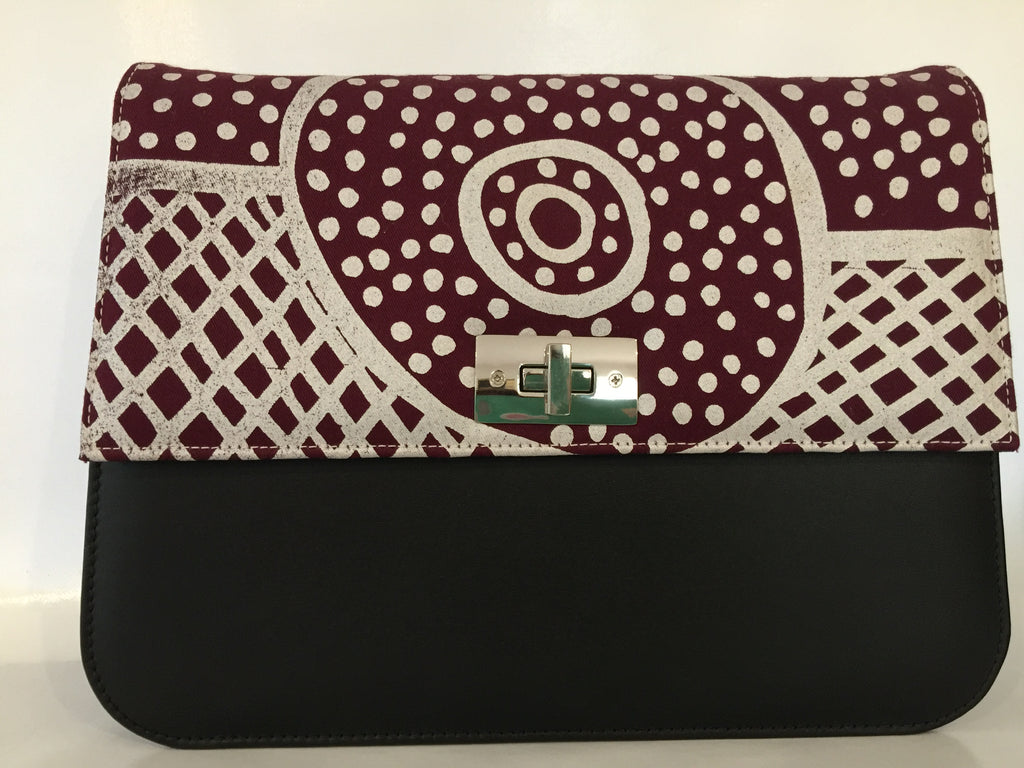Lola Handbag featuring Armband by Aboriginal artist Marie Josette Orsto ,Tiwi Designs