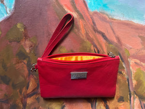 Ella purse featuring Kangaroo Cherry red leather