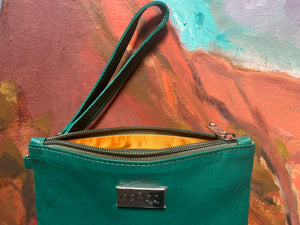 Ella purse featuring Deep Ocean Green Kangaroo leather