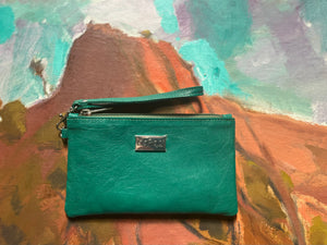 Ella purse featuring Deep Ocean Green Kangaroo leather