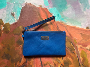 Ella purse  - kangaroo leather in Sapphire blue.