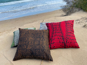 Ooroo Australia cushion featuring Stone Axe  by artist Danny Mankara - c1978,Tiwi Designs