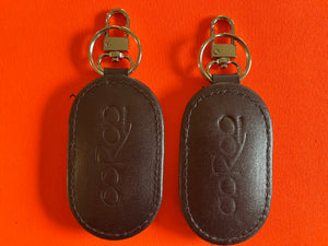 Key Fobs  featuring barramundi leather from the kimberly WA - Black Ruffled Black leather