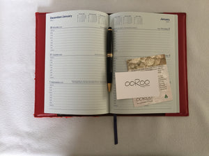 Diary / notebook cover featuring pressed barramundi leather
